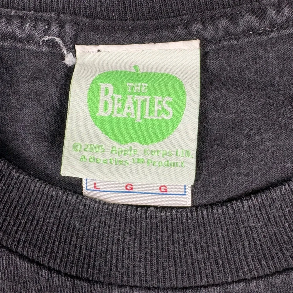 Vintage 2005 The Beatles Let It Be T-Shirt Mens Large Black Graphic Y2K Fade